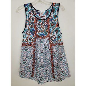 Daniel Rainn  Boho Multi Fabric Sleeveless  Peasant Top M